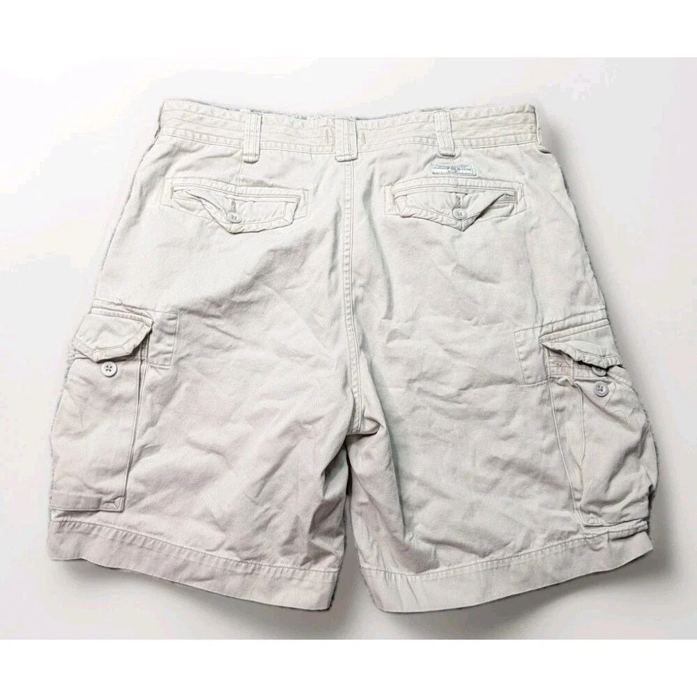 Polo Ralph Lauren Classic Chino Cargo Shorts Men 38 Cotton Beige Khaki